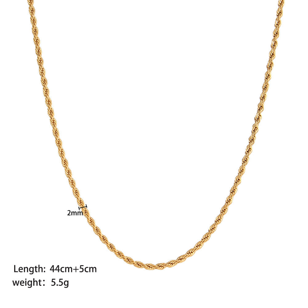 Women's Stainless Steel Gold Hip Hop Fashion Necklaces