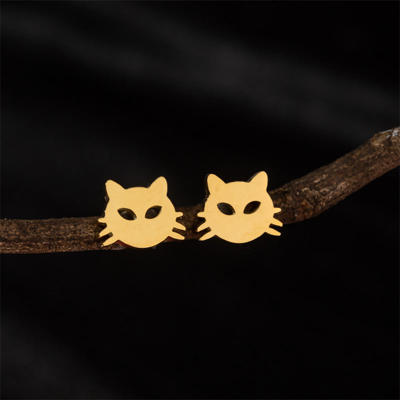 Stainless Steel Cute Simple Cartoon Animal Earrings