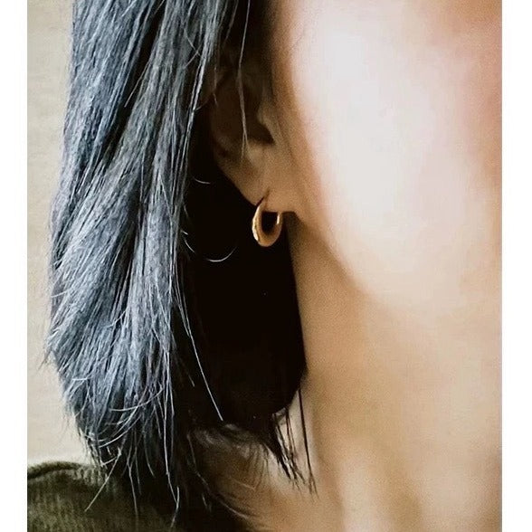 Basic Style Sterling Sier Glossy Small Earrings