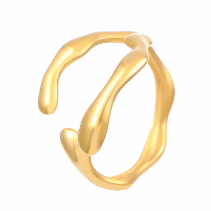 Advanced Exaggerated Stainless Steel Female Flower Rings