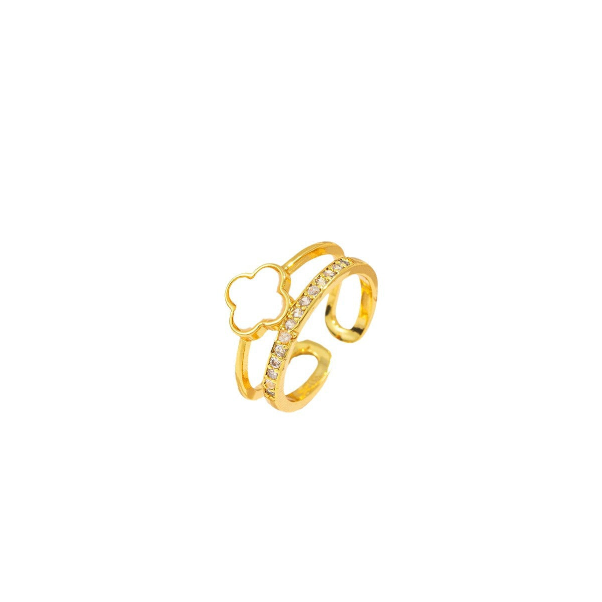 High-grade Real Gold Electroplated Zircon Design Rings