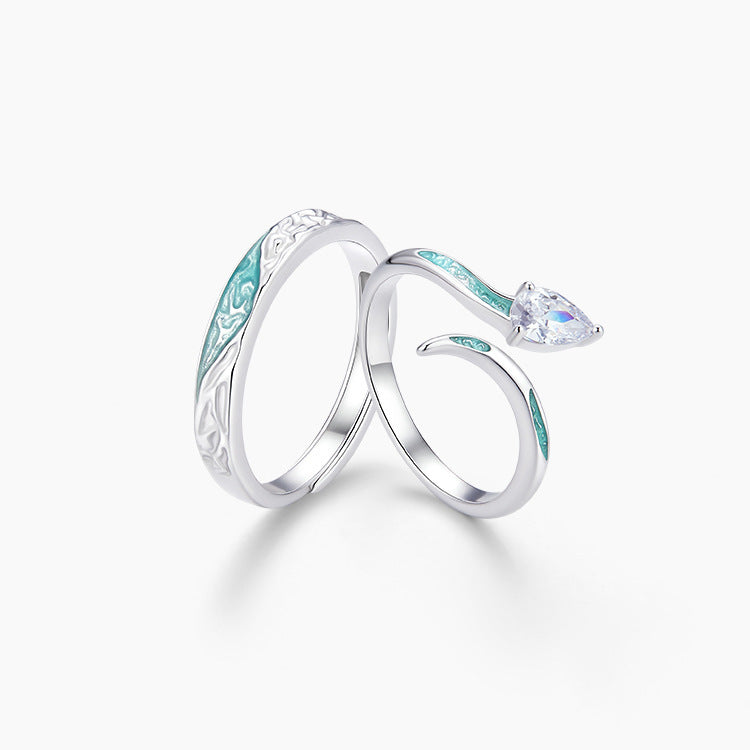 Couple Open Light Luxury Minority Design High Rings