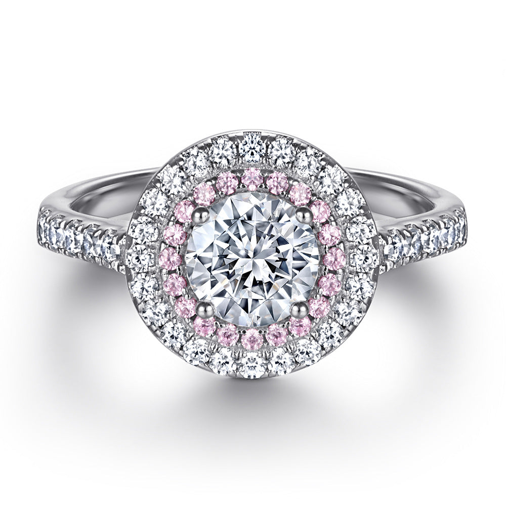 Women's Fashion Sier Sterling Zircon Single Row Rings