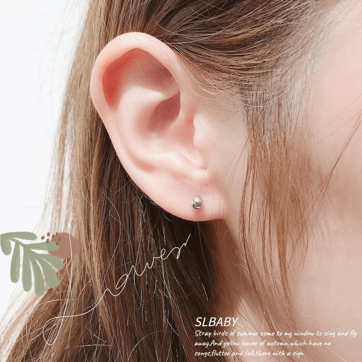 Piercing Master Zircon Sier Needle Gold Earrings
