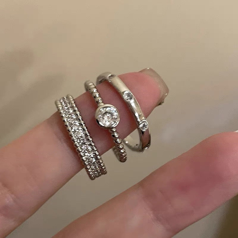 Zircon Metal Open Suit Female Design Rings