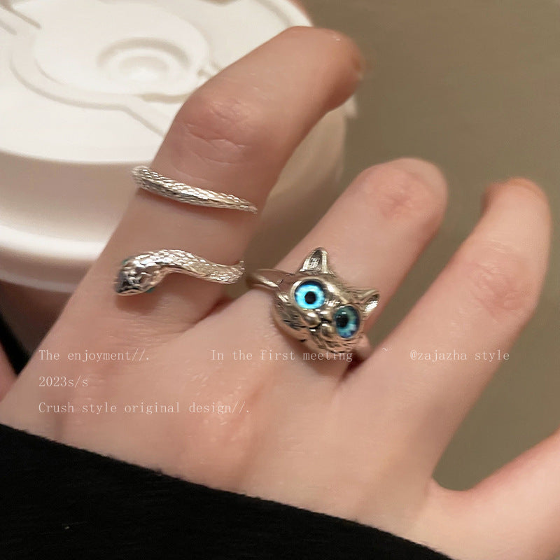 Simulated Snakes Female Fashion Personalized Cold Style Index Rings