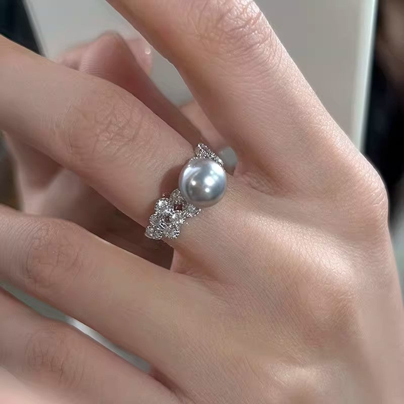 Imitation Pearl Female Affordable Luxury Fashion Cold Rings