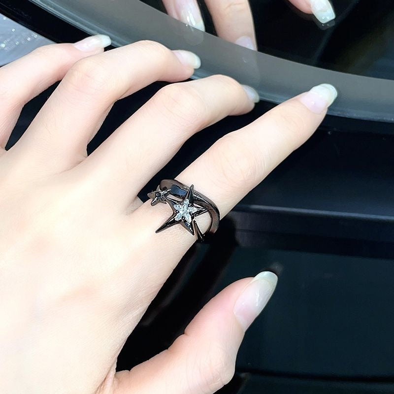 Women's Asterism Dark Personalized Minority Design Sense Dopamine Rings