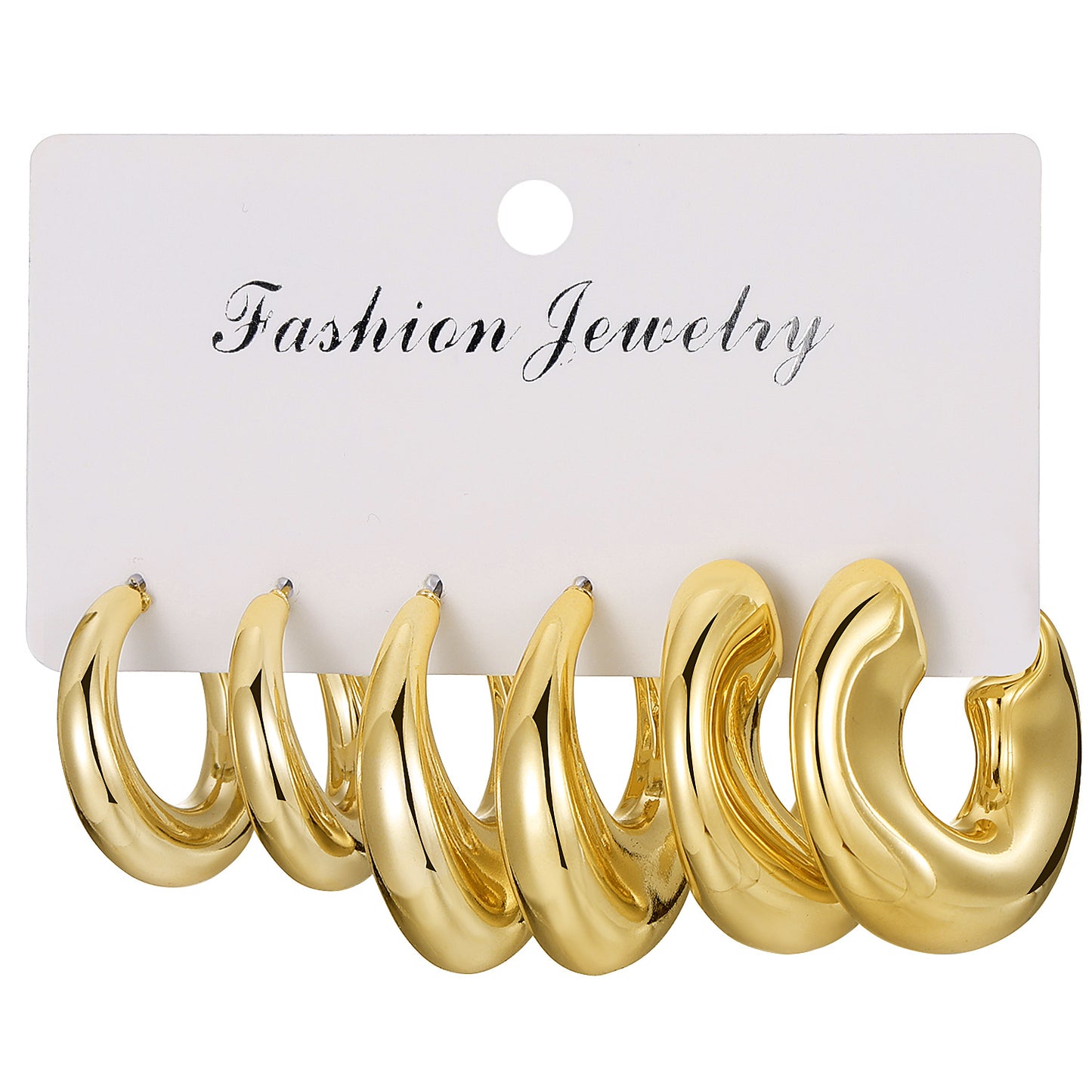 Type Irregular Card Set White Gold Color Earrings