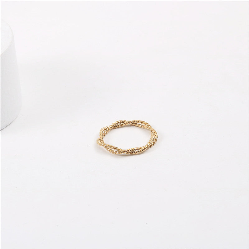Gold-plated Double-line Twisted Fashion Braided Knuckle Bracelets