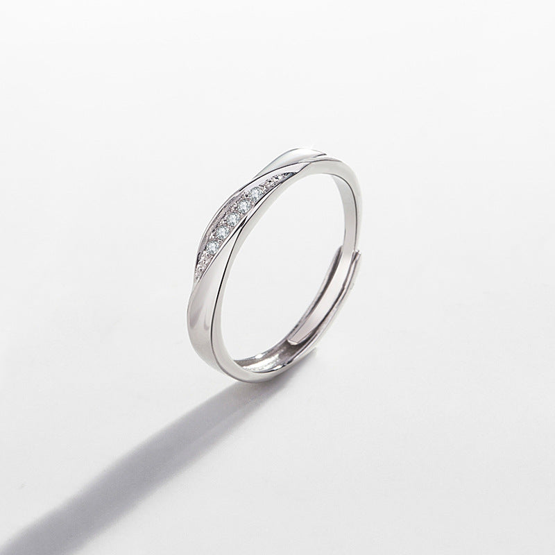 Love Couple Simple Opening Design Valentine's Rings