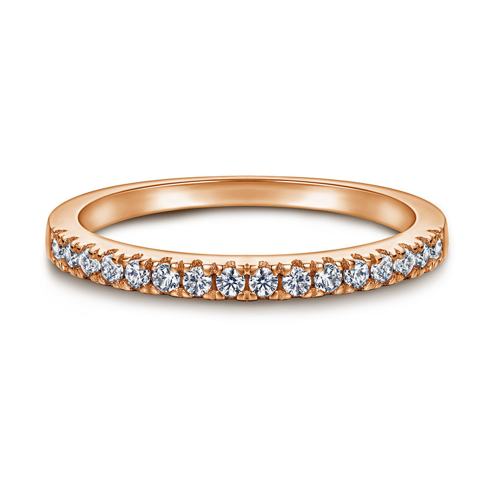 Inlaid Zircon Gang Drill Lettering Index Rings