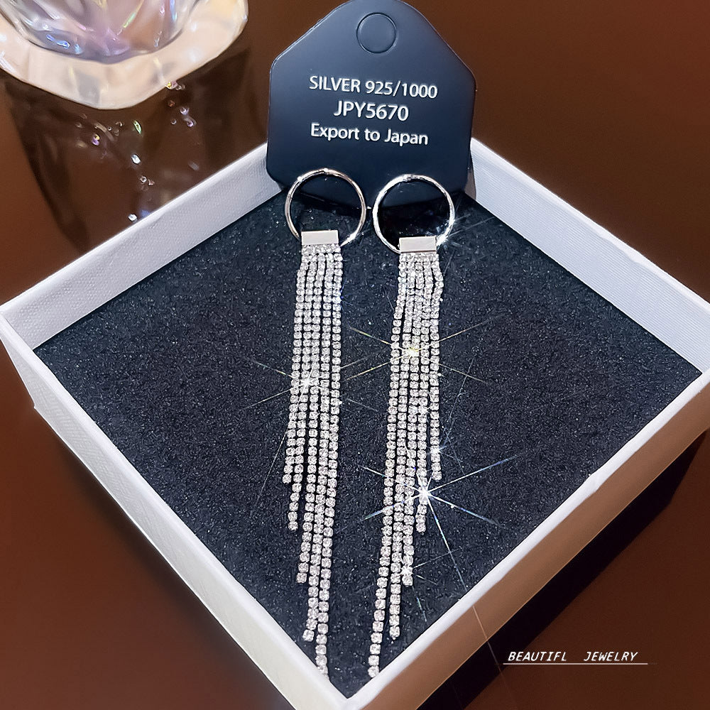 Women's Zircon Tassel High-grade Light Luxury Delicate Earrings