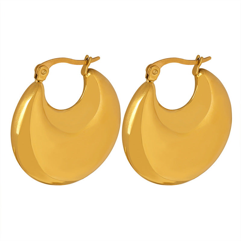 Exaggerated Glossy Temperament Family Niche Metal Earrings