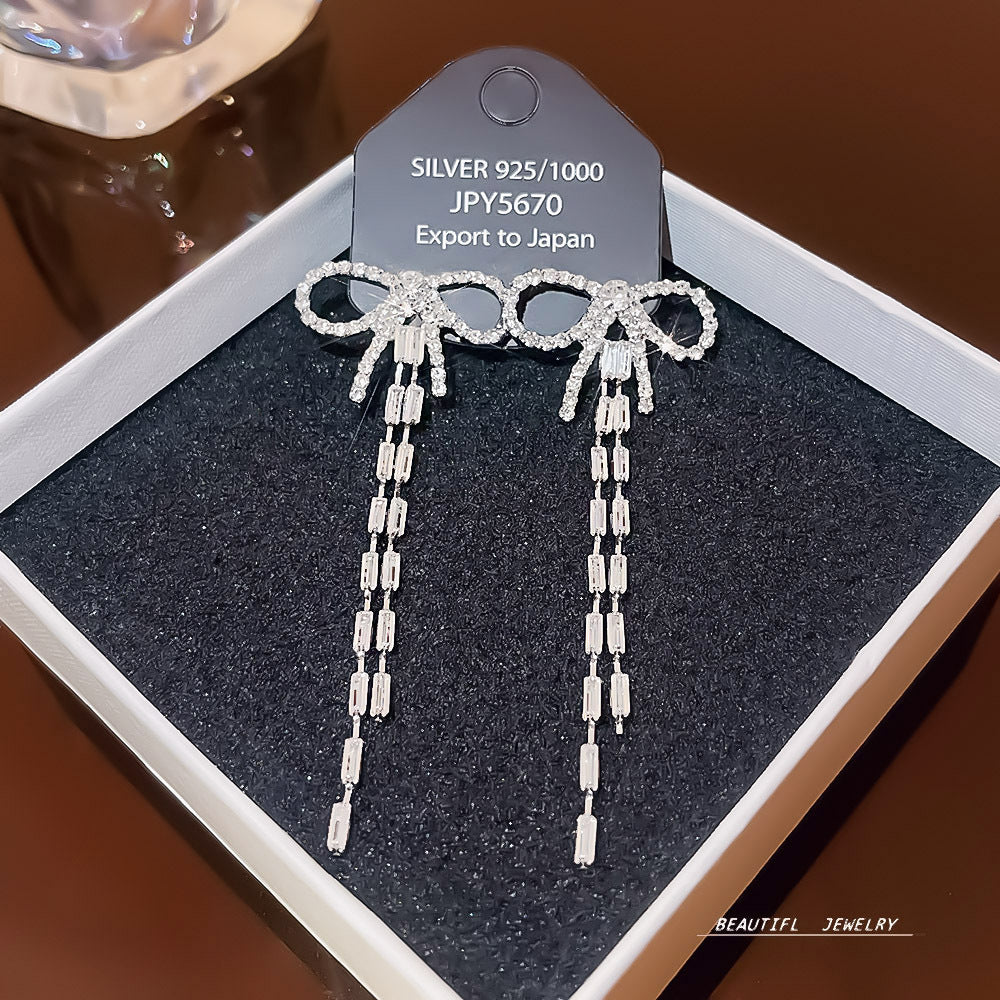 Women's Zircon Tassel High-grade Light Luxury Delicate Earrings