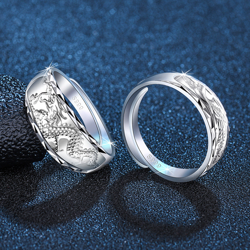 Heritage Prosperity Brought The Dragon Phoenix Couple Wedding Rings