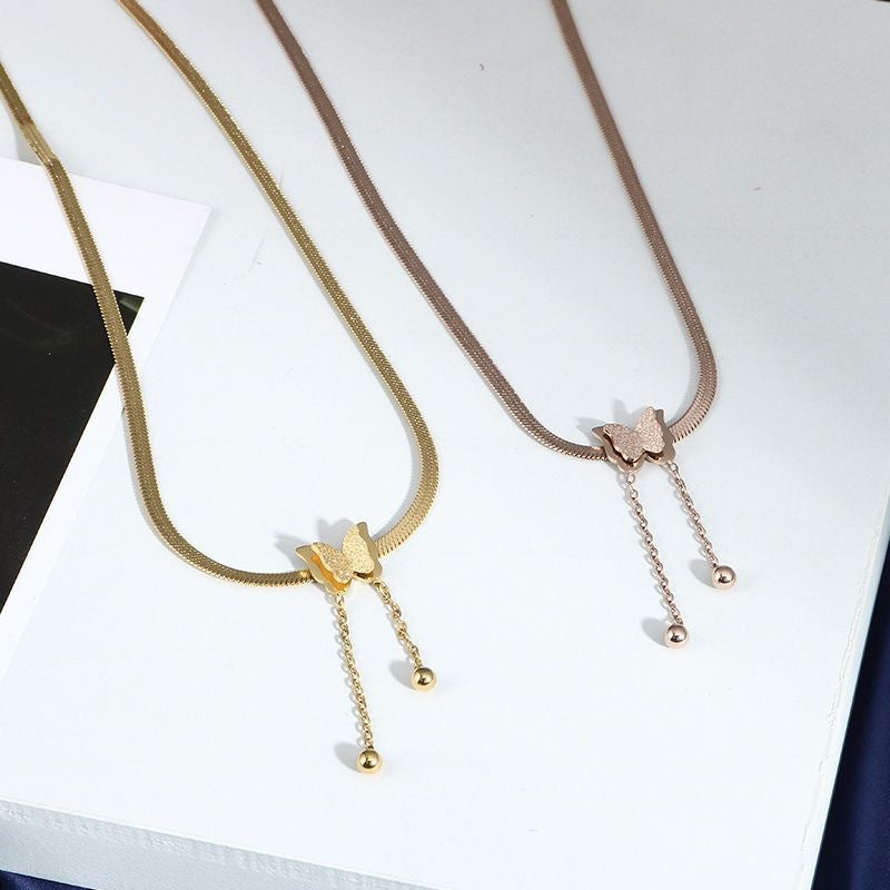 Women's Steel Simple Graceful Butterfly Fashionable High-grade Necklaces