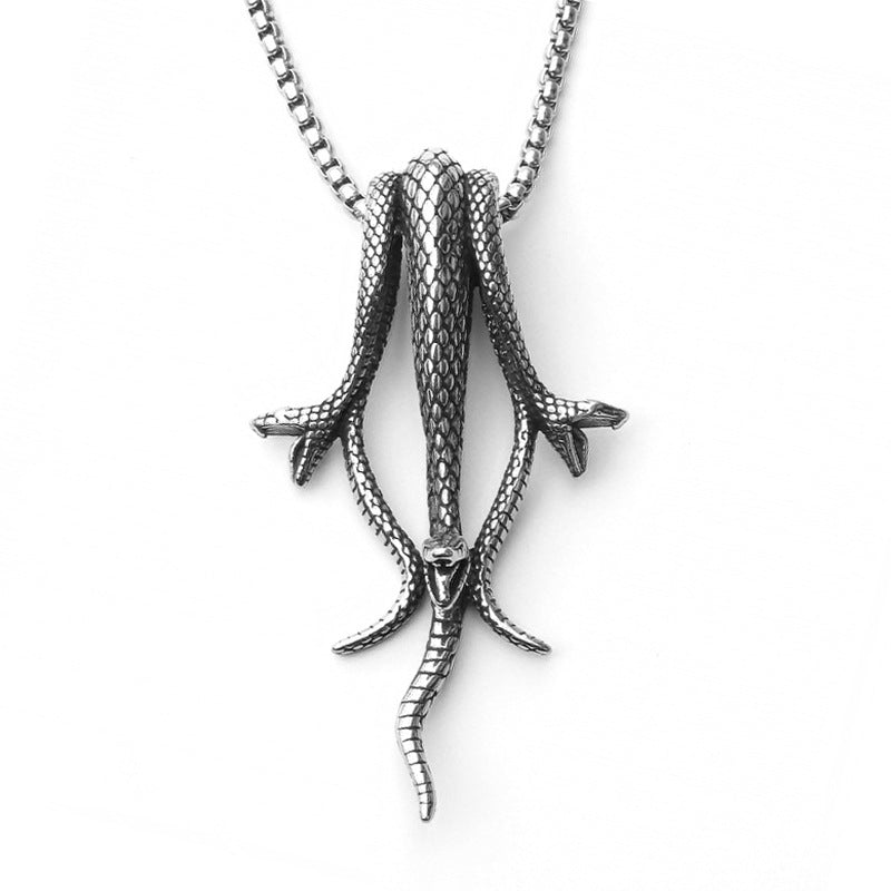Men's Vintage Cross Ghost Head Titanium Fashion Necklaces