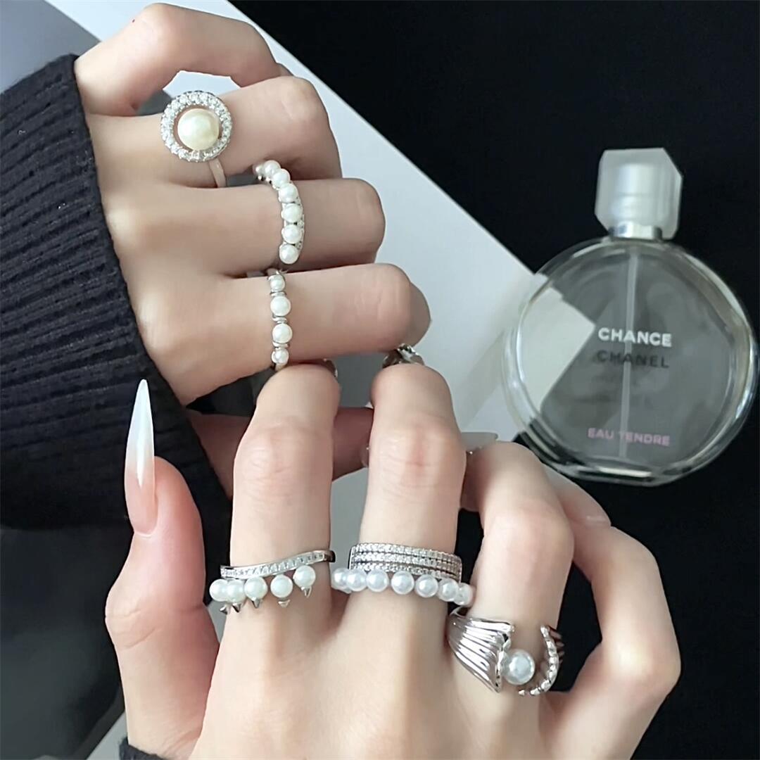 Rhinestone Elegant Open-end Personality French Minority Design Sense Rings