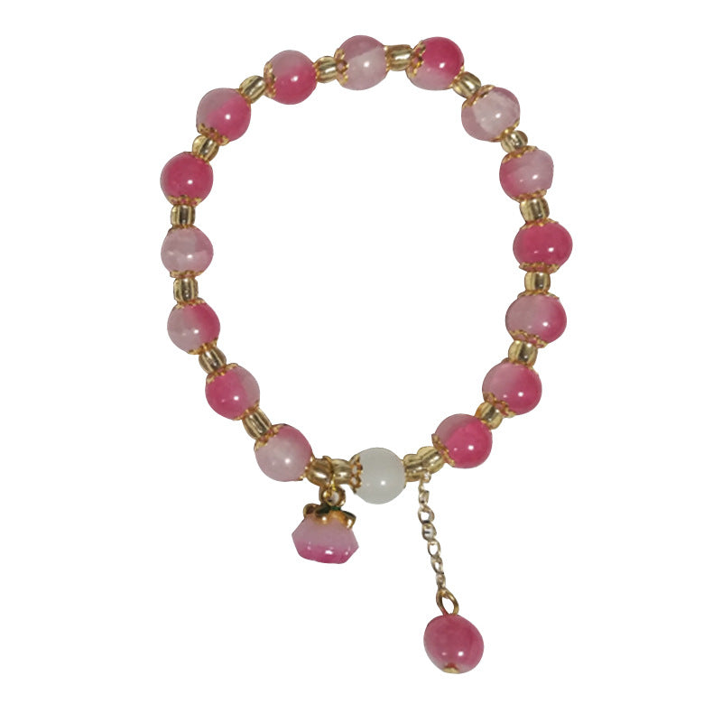 Glazed Gradient Peach Color Ice Crack Bracelets