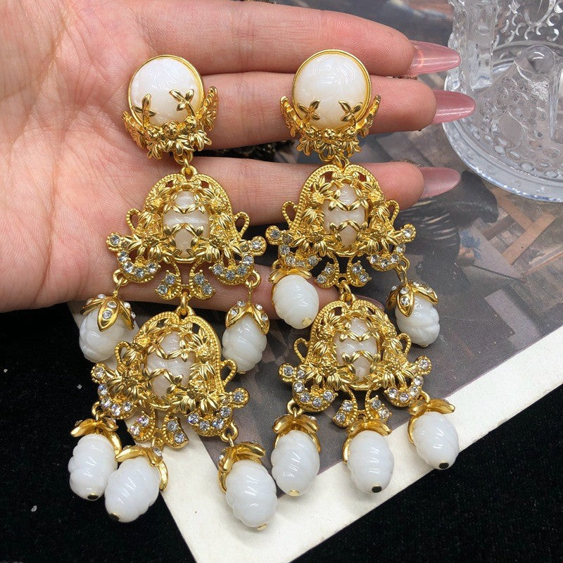 Pink Ear Clip Electroplated Real Gold Earrings