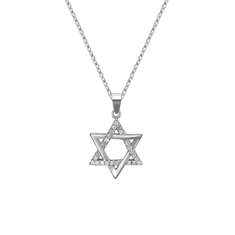 Women's Hexagram Simple Sterling Sier Ornament Design Necklaces