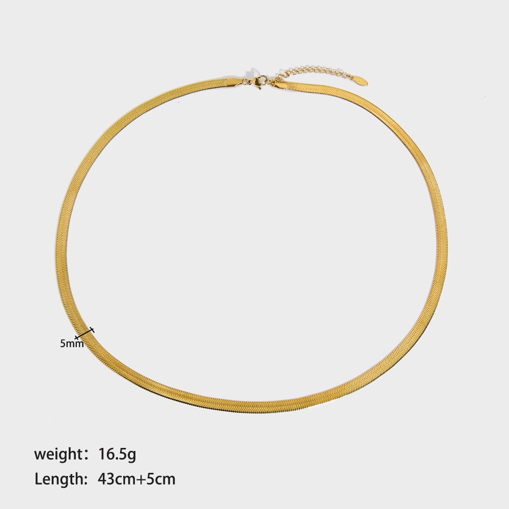 Flowers Chain Lady Temperament High-grade Flat Necklaces