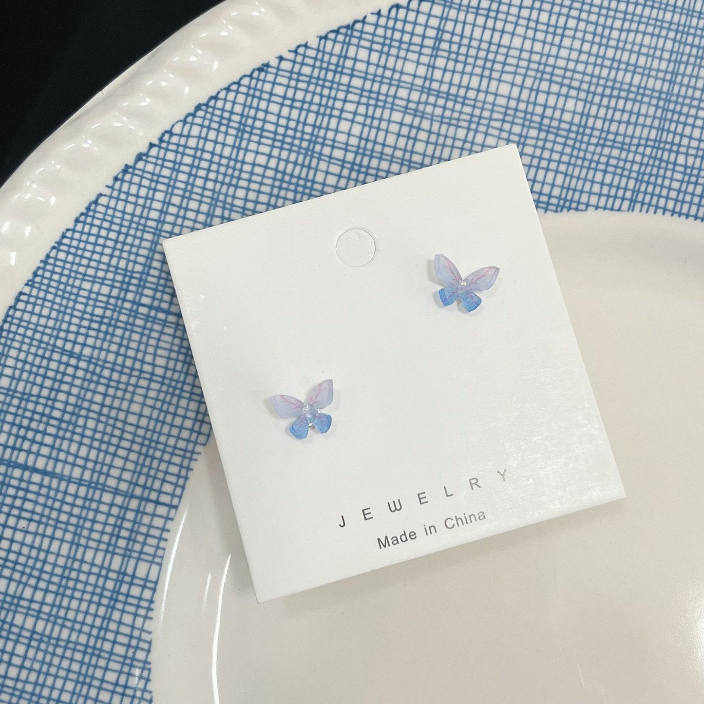 Fairy Three-dimensional Butterfly Suit Sier Small Earrings