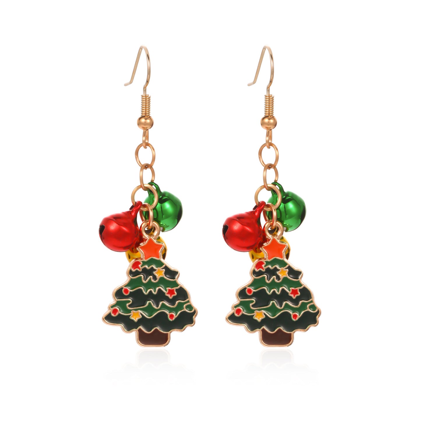 Christmas Female Creative Fashion Dripping Oil Tree Earrings