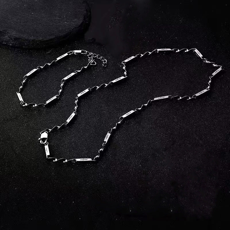 Men's Mobius Bamboo Joint Titanium Steel Ornament Necklaces