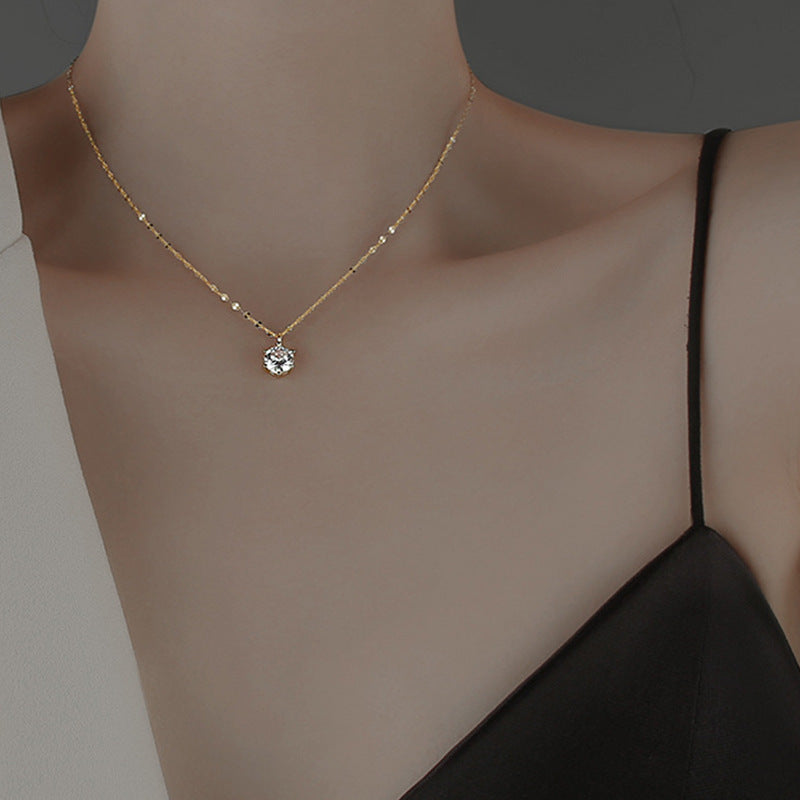 Simple Jewelry Fashion Single Diamond Female Clavicle Necklaces