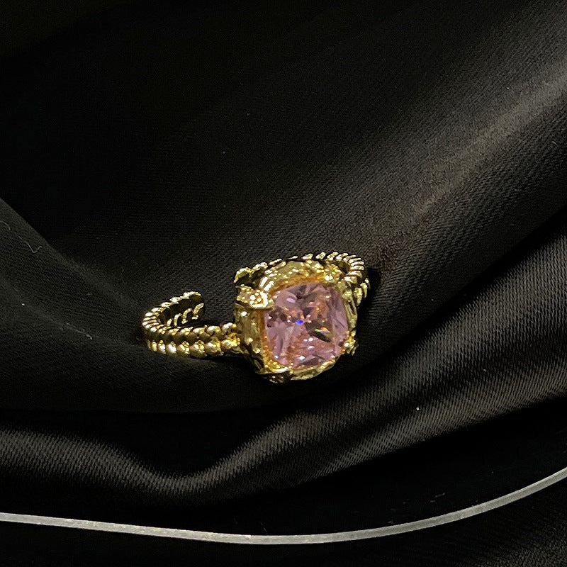 Golden Antique Style Series Cold High Sense French Simplicity Rings