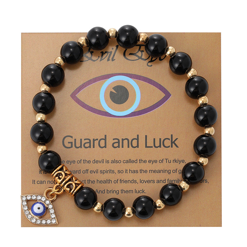Women's Pink Zebra Stone Devil's Eye Basketball Bracelets