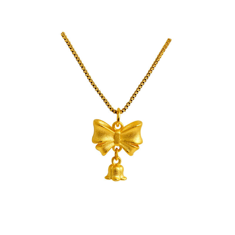 Bow Simulation Brass Decoration Vietnam Alluvial Gold Pendants