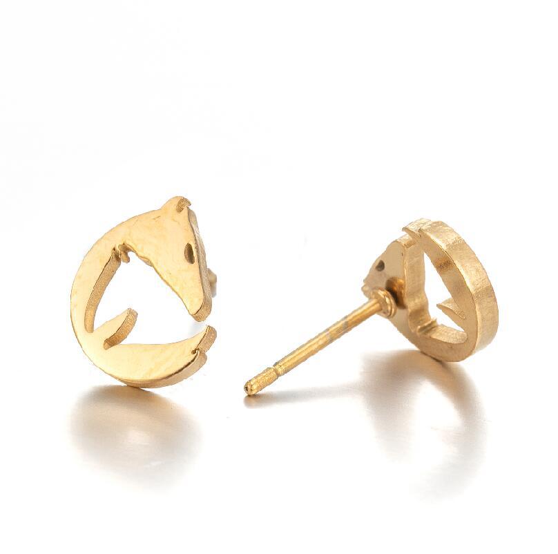 Steel Cute Small Animal Female Design Fashion Cat Earrings