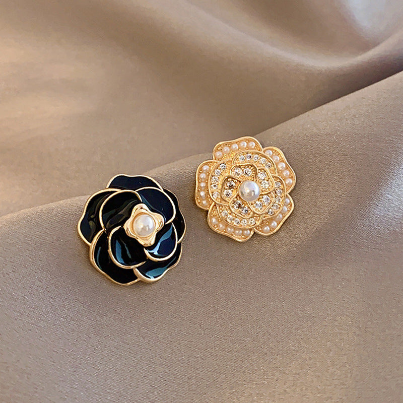 Women's Gold Plated French Entry Lux Pearl Fashion Dignified Earrings