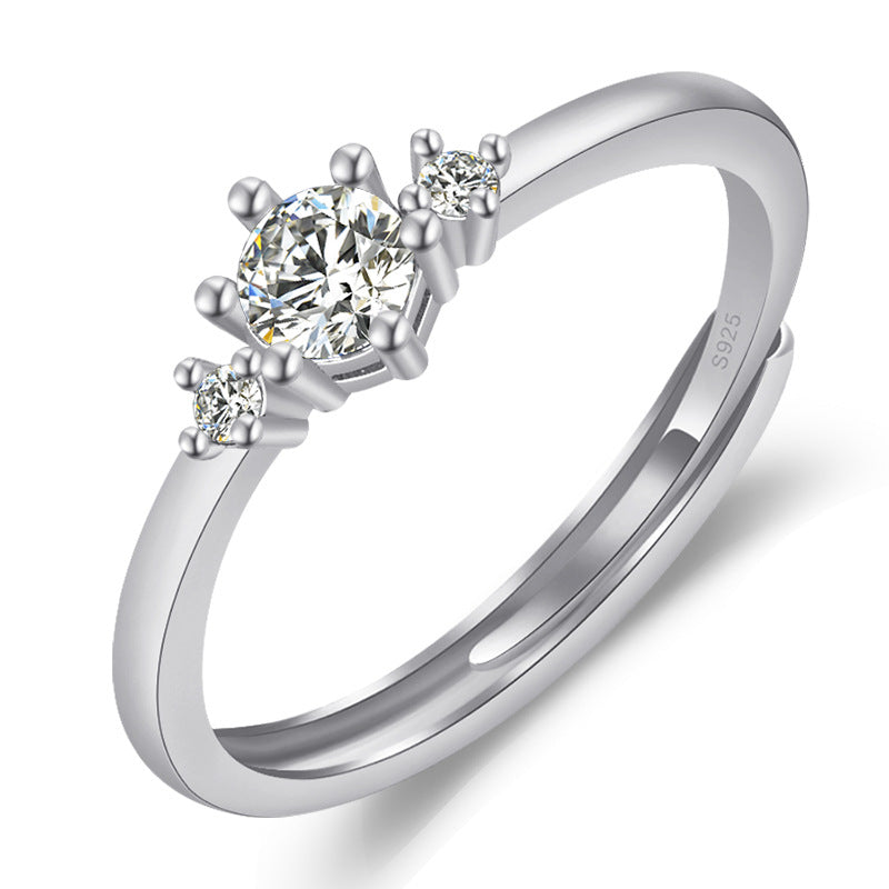 Simple Creative Female Design Diamond Index Rings