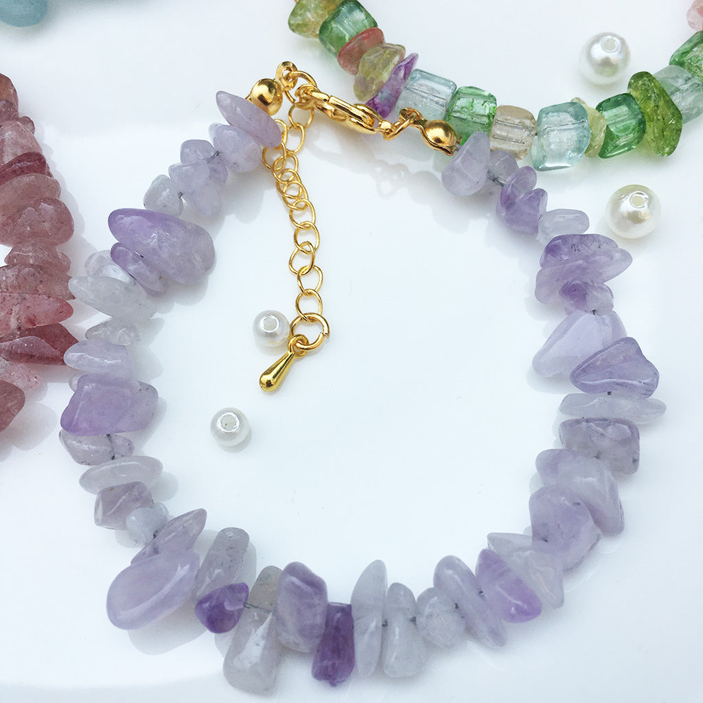 Women's Multiple Colors Fashion Sweet Irregular Gravel Strawberry Bracelets