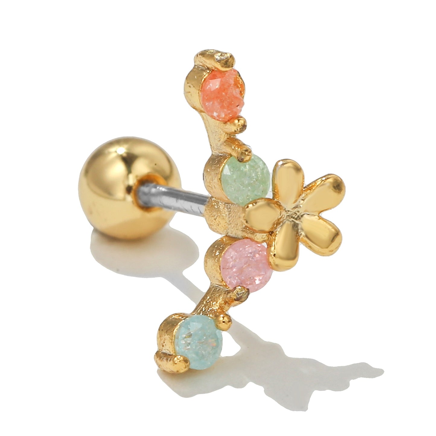 Korean Style Flowers Ear Bone Five-pointed Star Moon Earrings