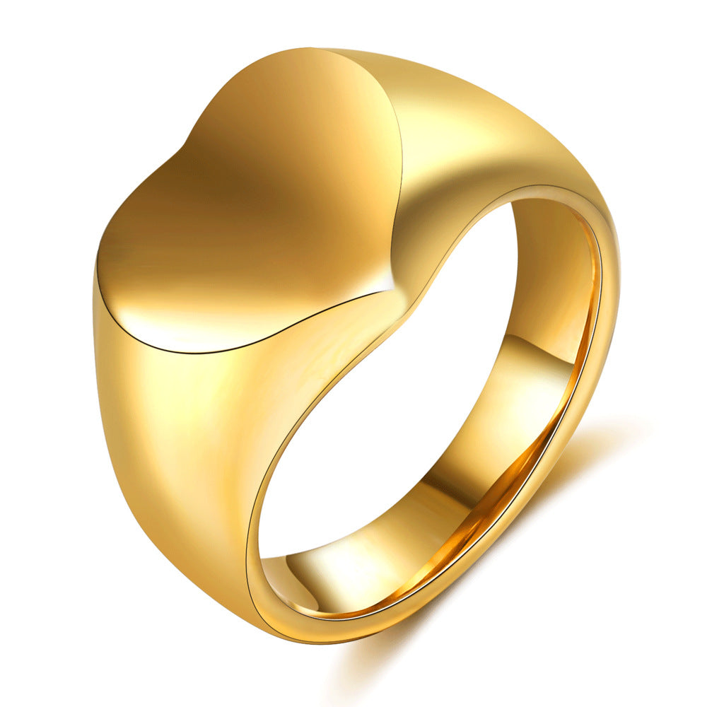 Fashion Stainless Steel Love Heart Casting Rings