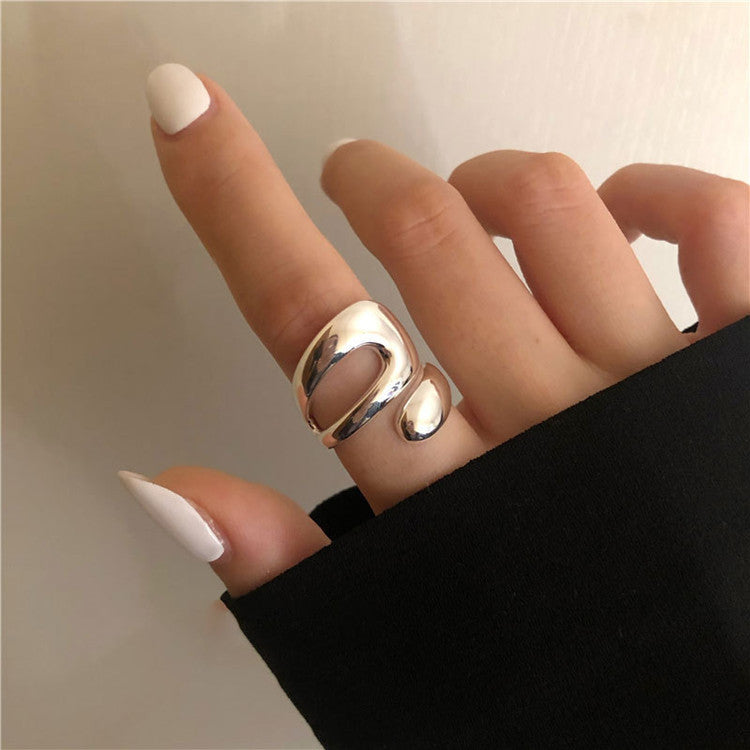 Women's Style Design Glossy Cross Irregular Drop-shaped Geometric Rings