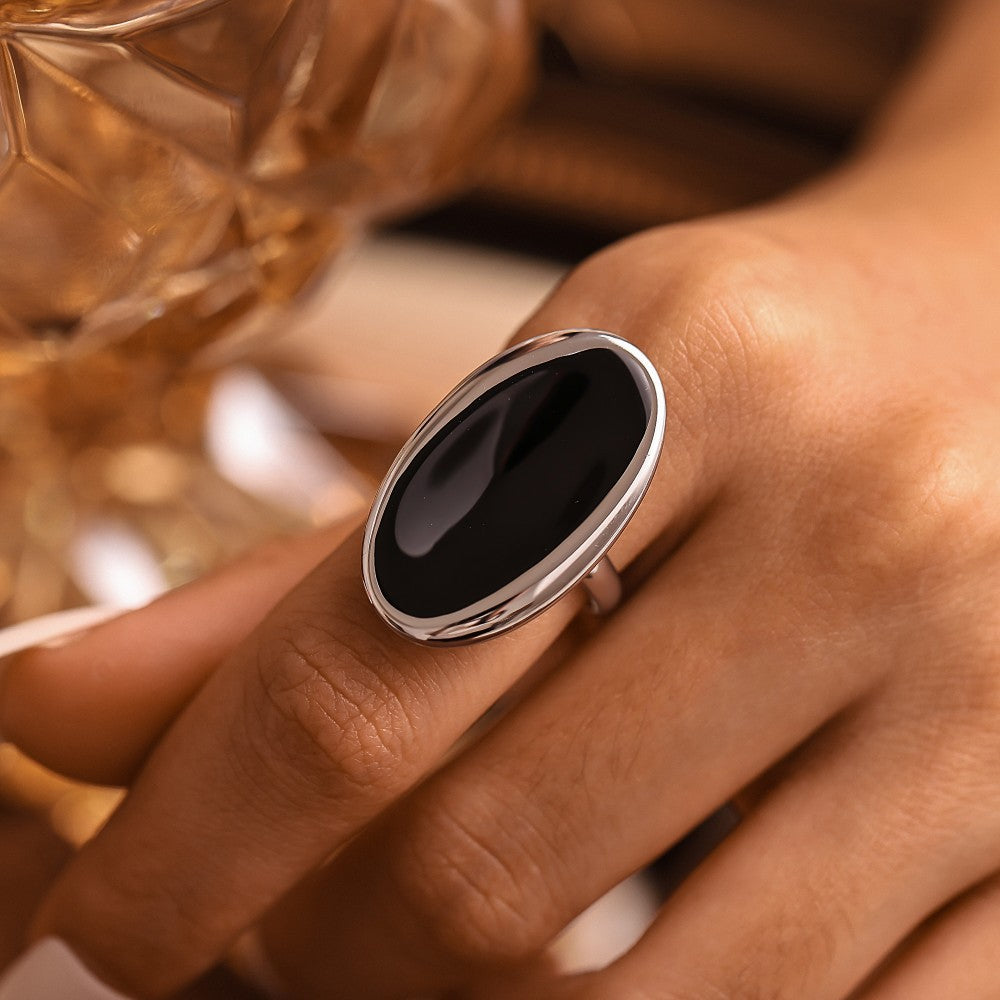 Female Light Luxury Drop Oil Casting Stainless Steel Rings
