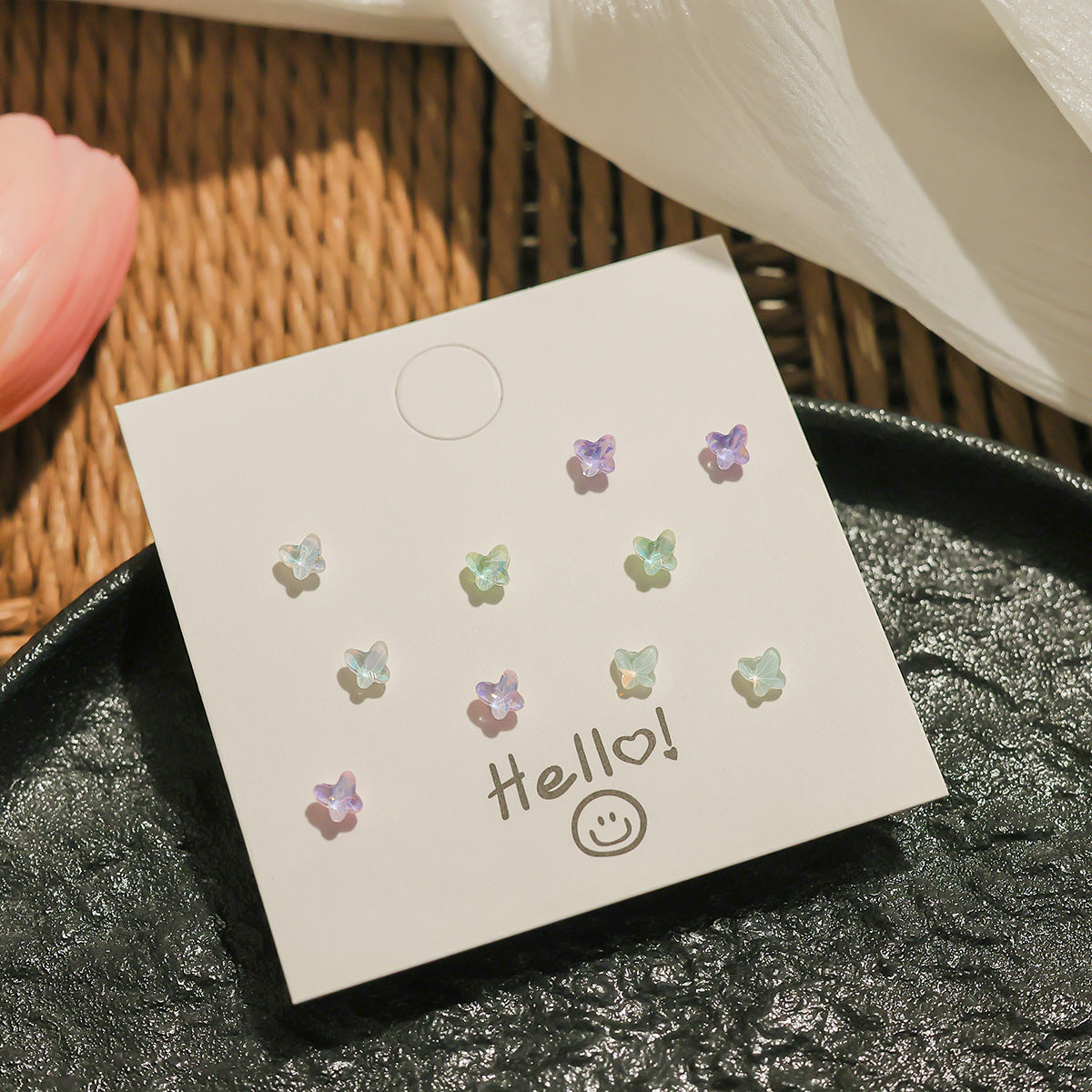Super Shiny Laser Colorful Small Ear Rings