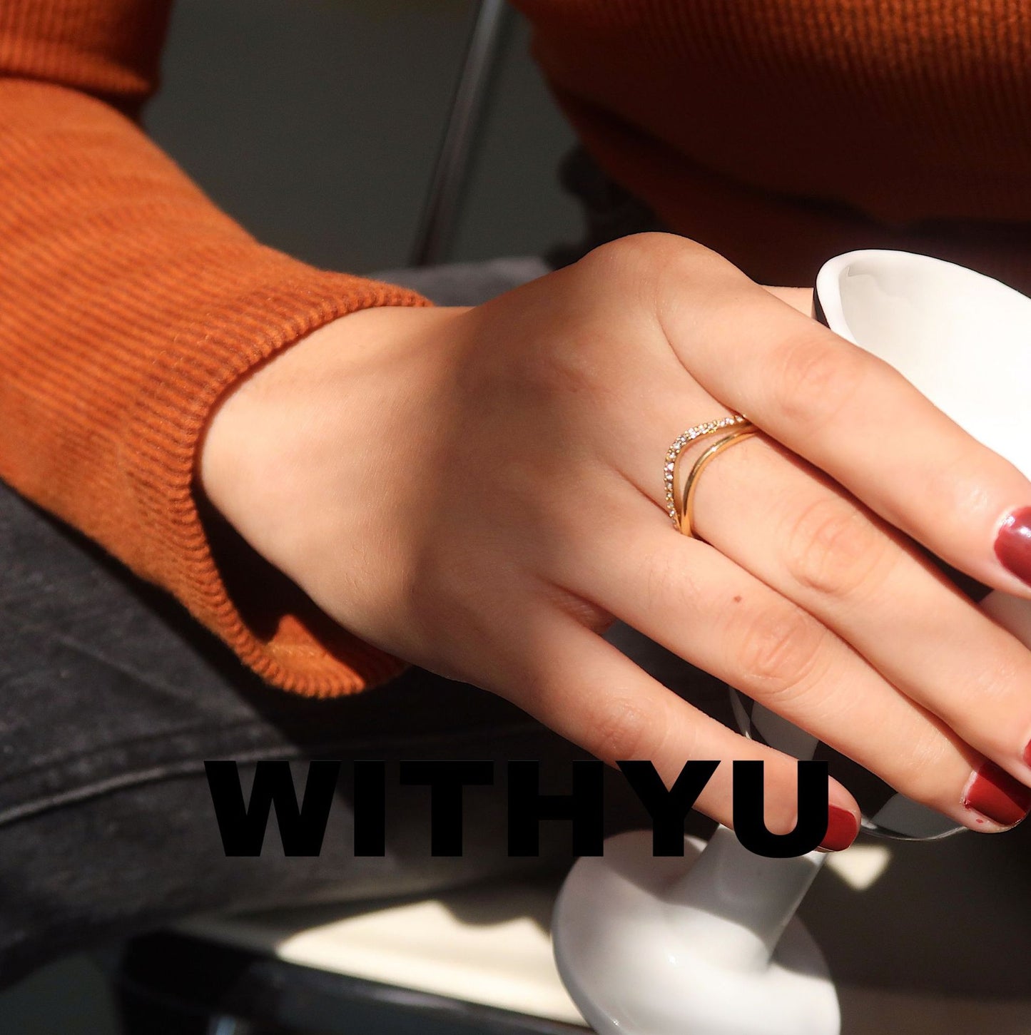 Women's Double Layer Rhinestone Light Luxury Minority Titanium Steel Gold Rings