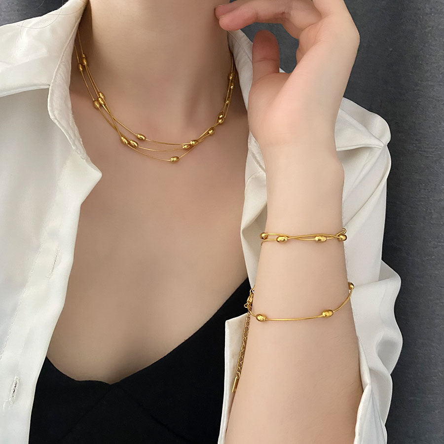 Interest Light Luxury Versatile Bean Cold Style Necklaces