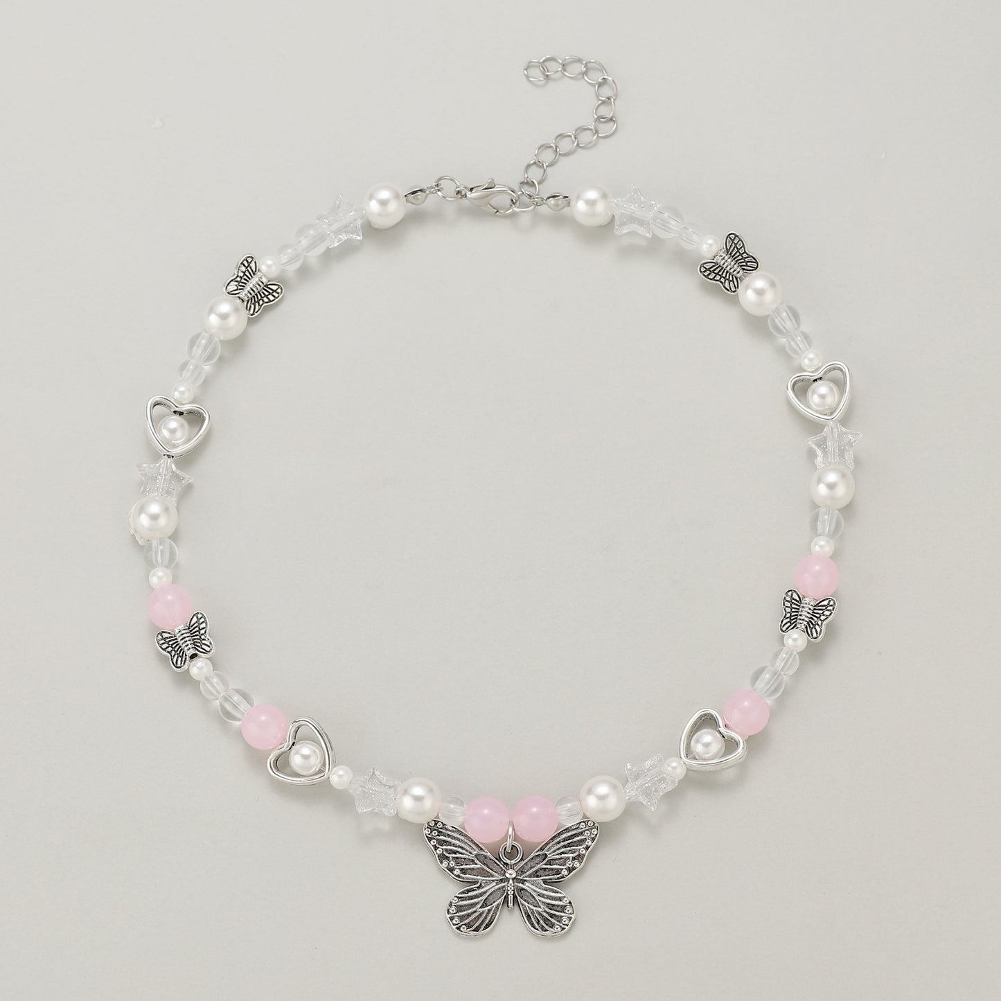 Vintage Gothic Metal Butterfly Cross Star Flower Necklaces