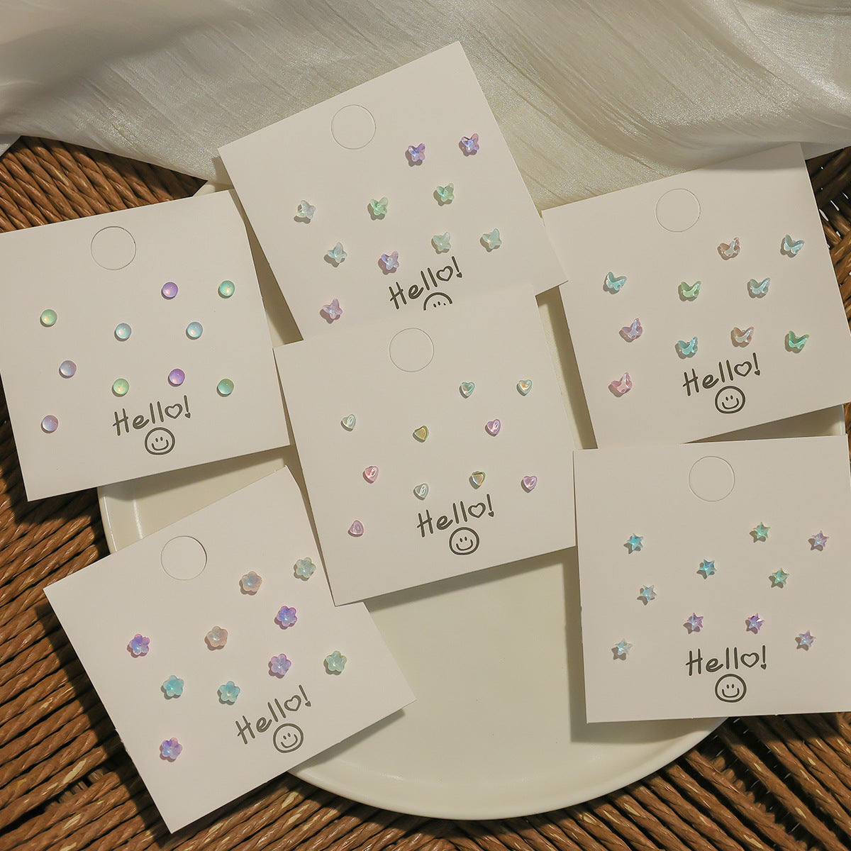 Super Shiny Laser Colorful Small Ear Rings
