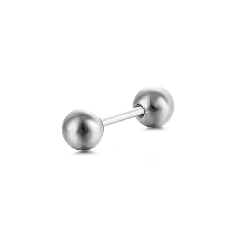 Steel Golden Bean Ear Bone Dumbbell Earrings
