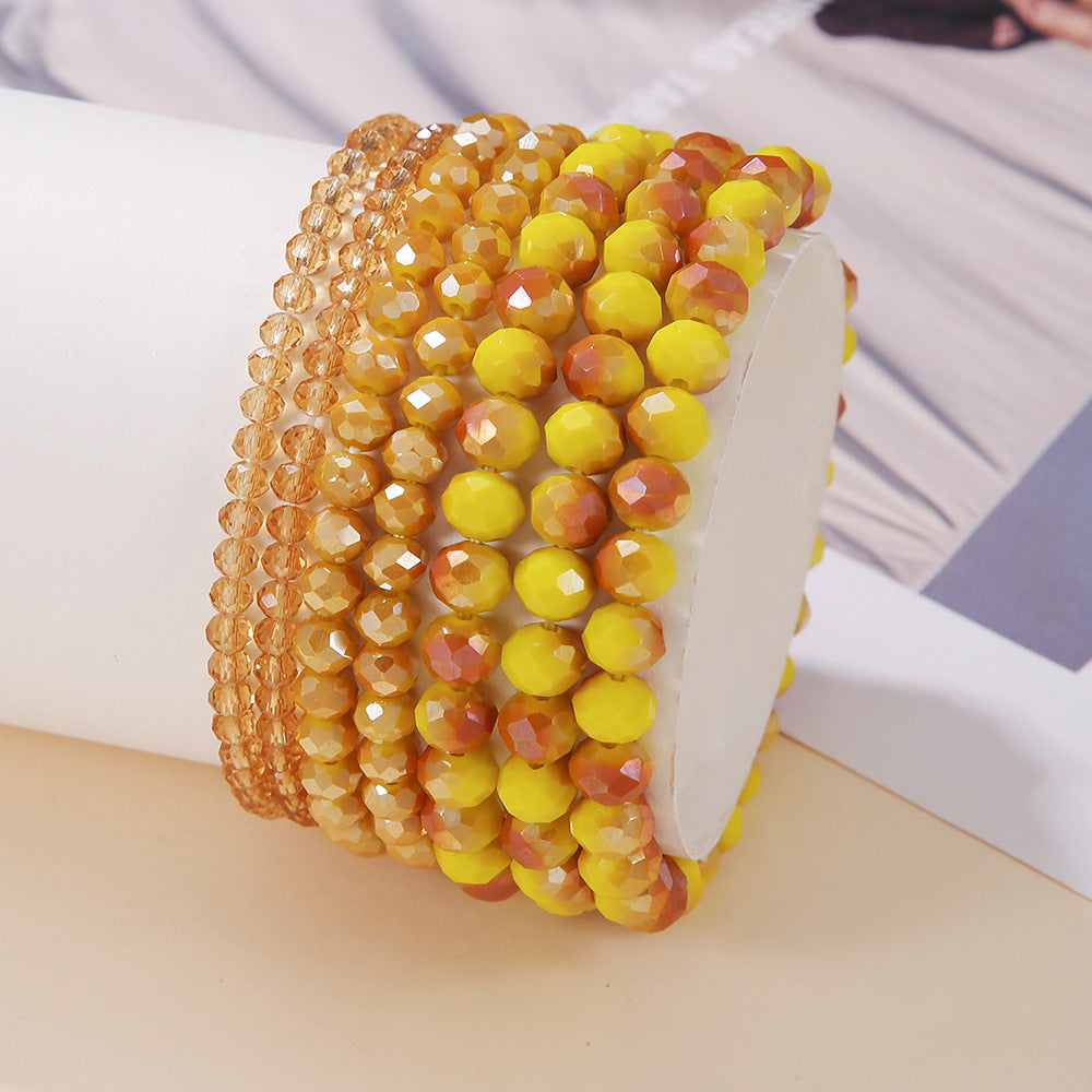 Ornament Simple Beaded Cut Crystal Bohemian Bracelets