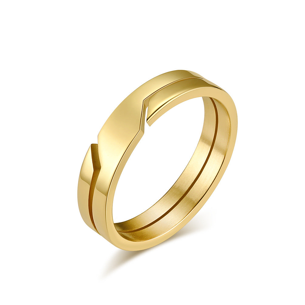 Women's & Men's Unisex Style Air Leakage Titanium Steel Niche Personality Rings